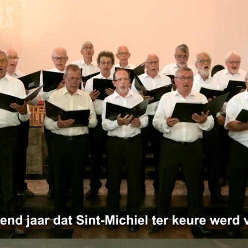 Brugs Mannenkoor van de Koninklijke Kamer van Retorika Sint-Michiels zingt het Lied van Sint-Michiels